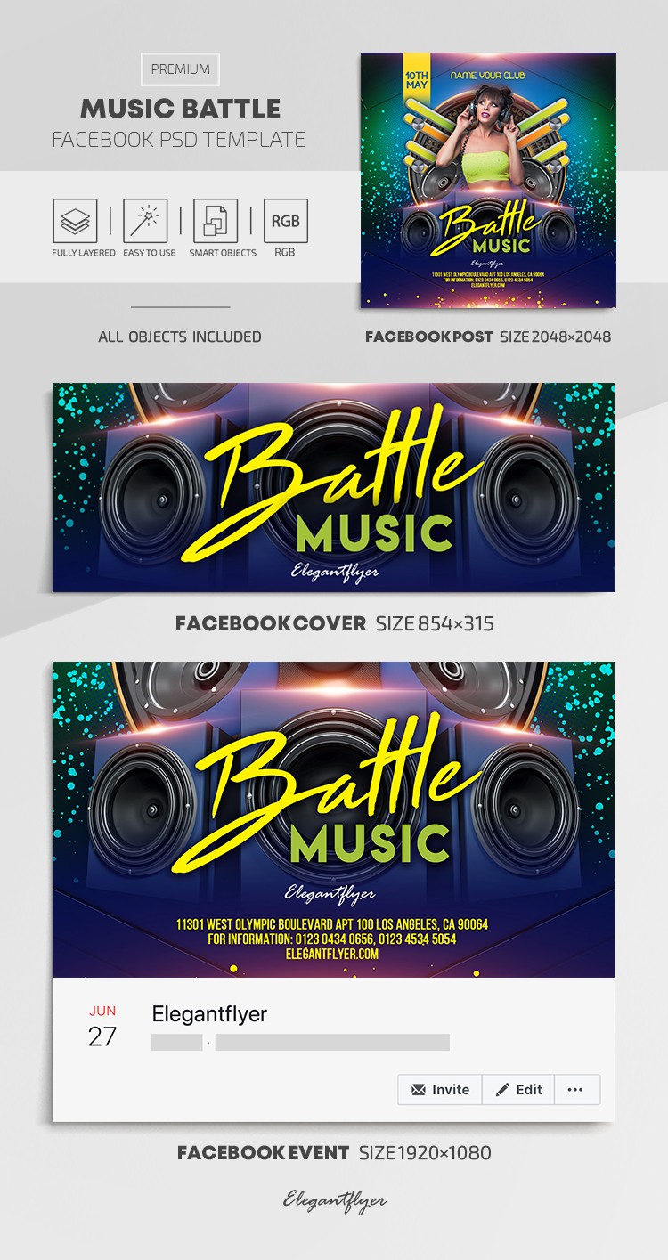 Batalha de Música Facebook by ElegantFlyer