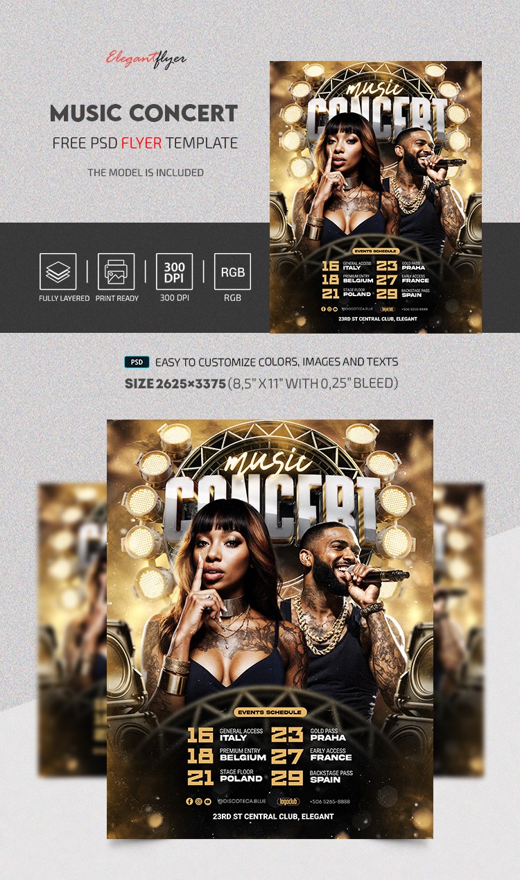 Music Concert Event Flyer by ElegantFlyer