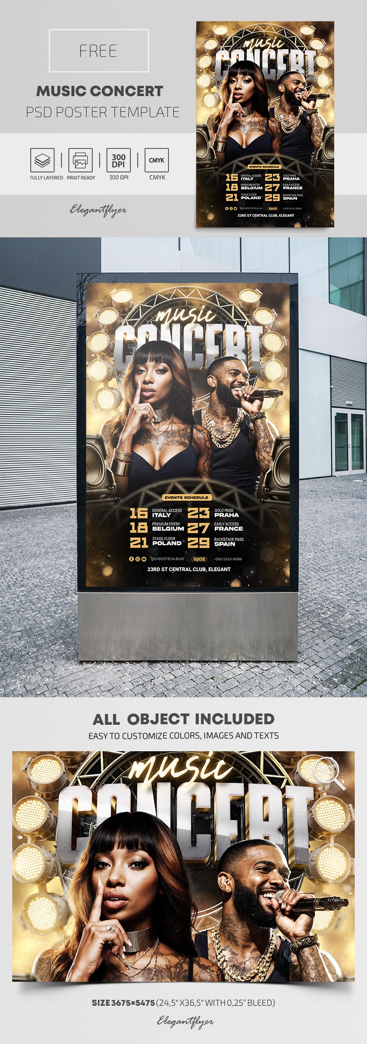 Music Concert Event Poster by ElegantFlyer