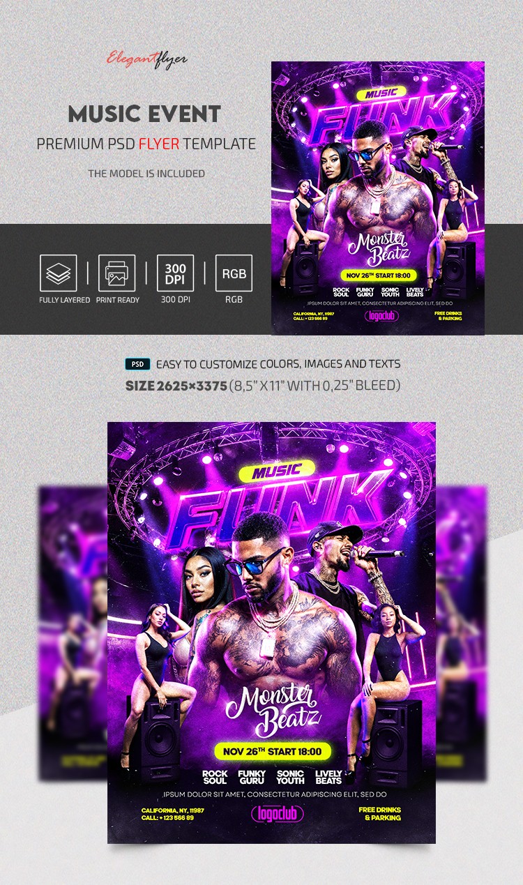 Folheto do Evento de Música by ElegantFlyer