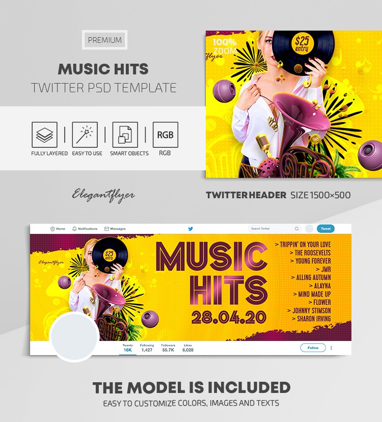 Musik Hits Twitter by ElegantFlyer