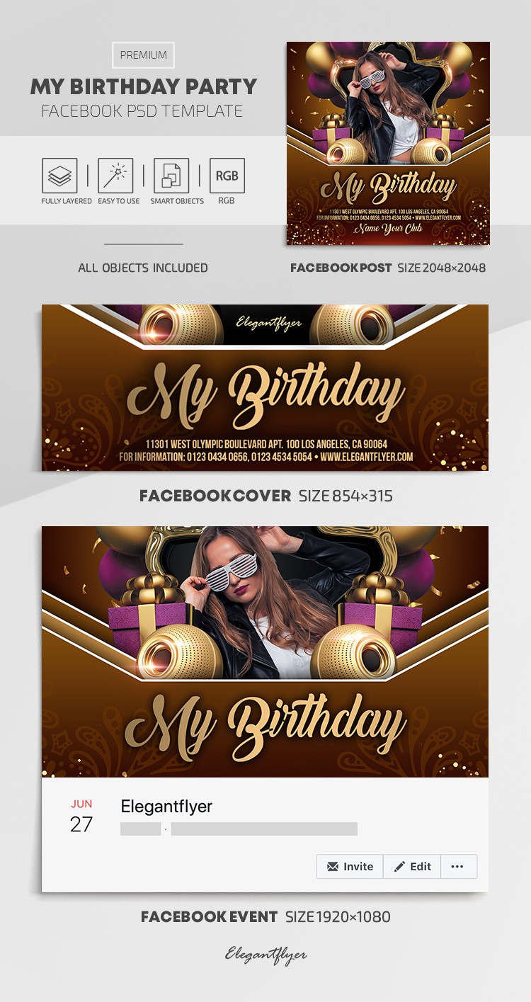 My Birthday Party Facebook by ElegantFlyer