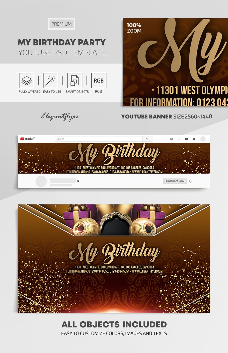 My Birthday Party Youtube by ElegantFlyer