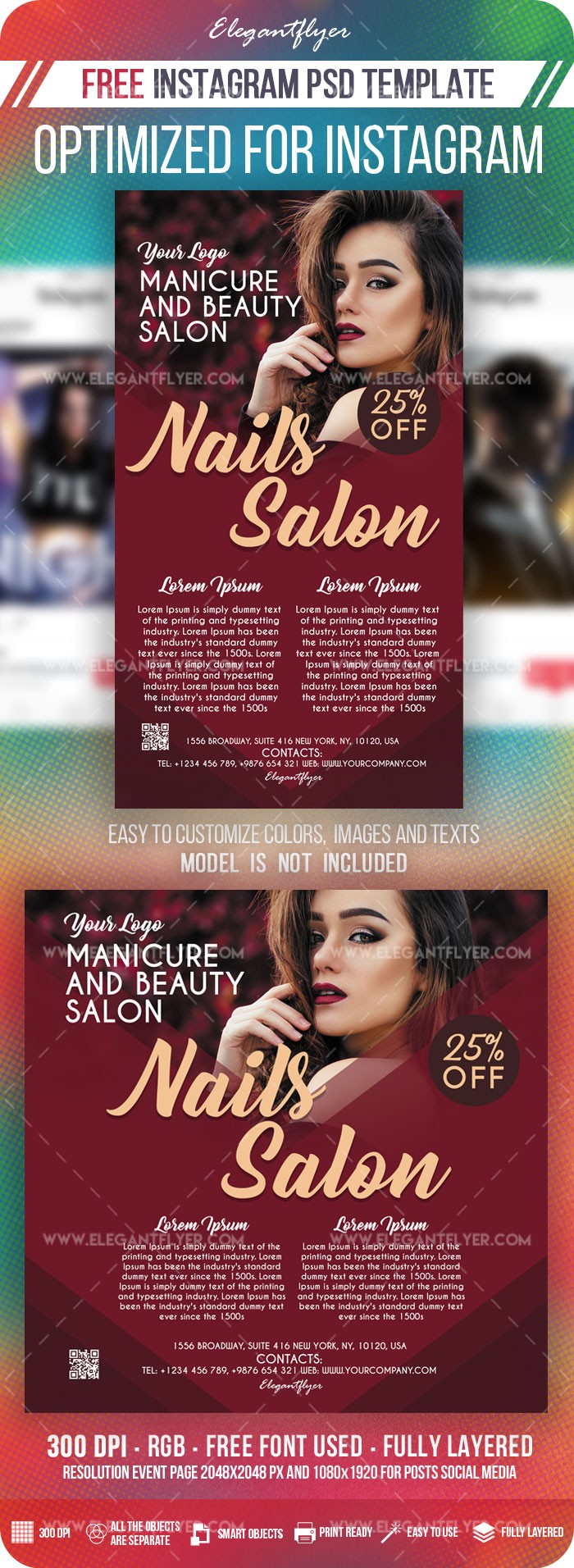 Nails Salon Instagram by ElegantFlyer