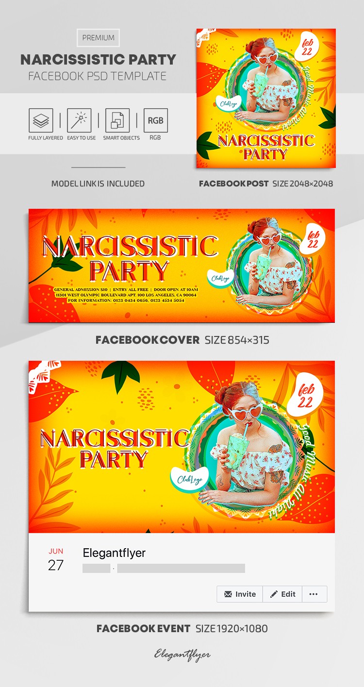 Narcissistic Party Facebook by ElegantFlyer
