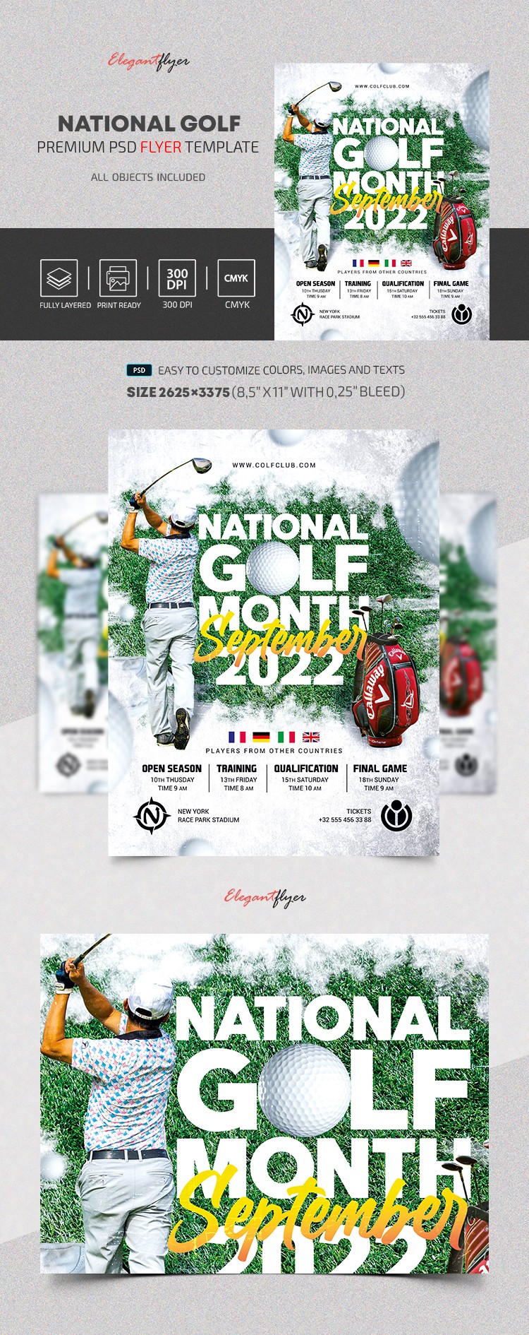 National Golf Month Flugblatt by ElegantFlyer