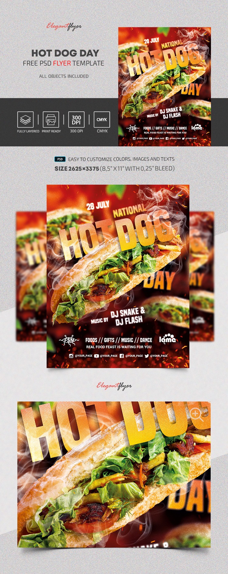 National Hot Dog Day Flyer by ElegantFlyer