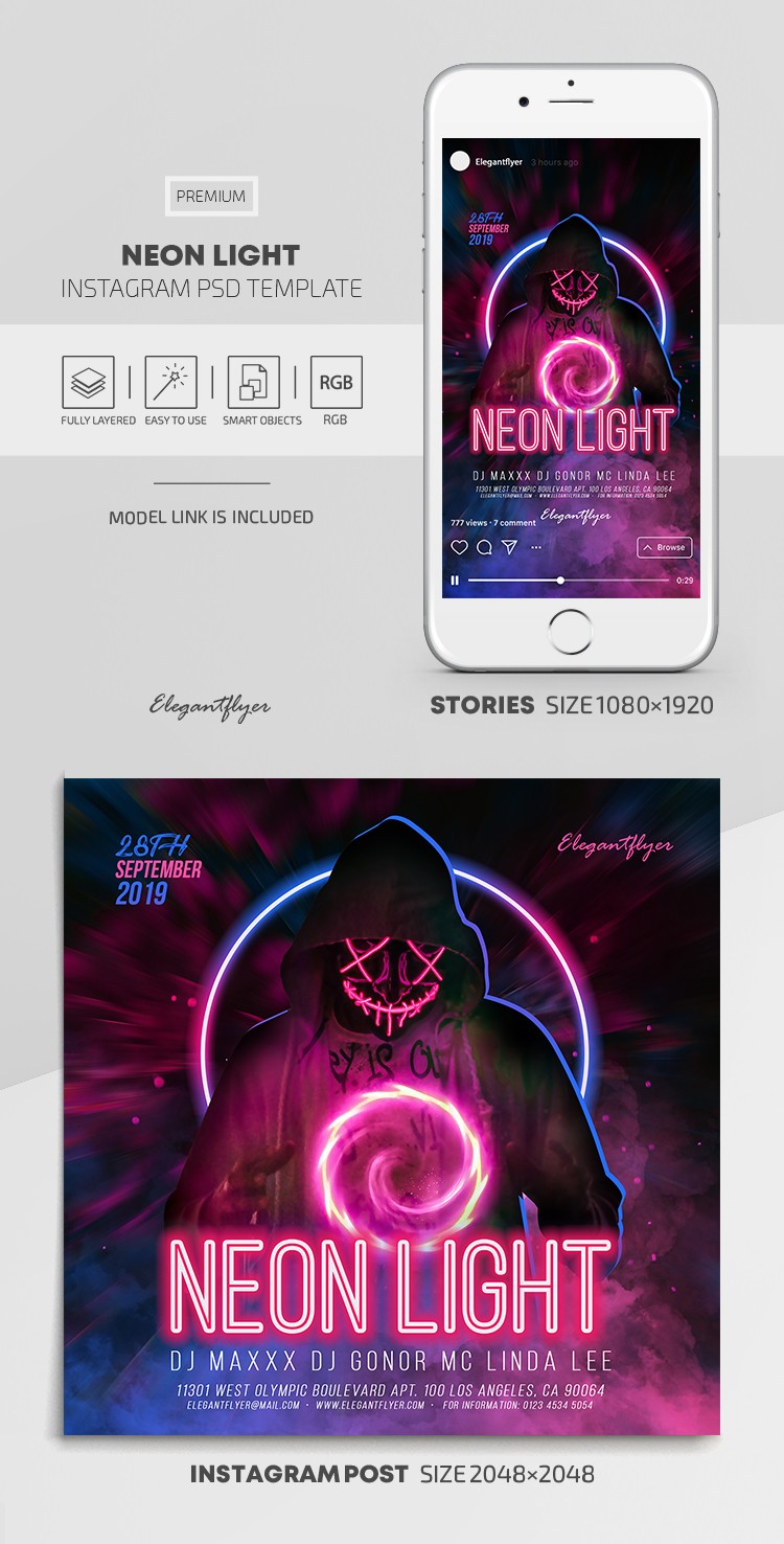 Neon Light Instagram by ElegantFlyer