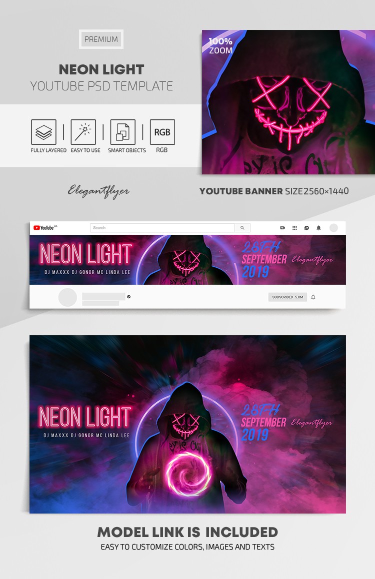 Neonlicht Youtube by ElegantFlyer