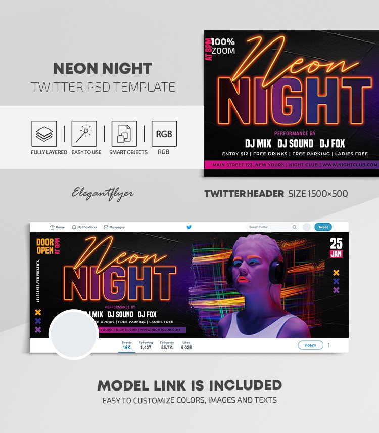 Notte al neon di Twitter by ElegantFlyer