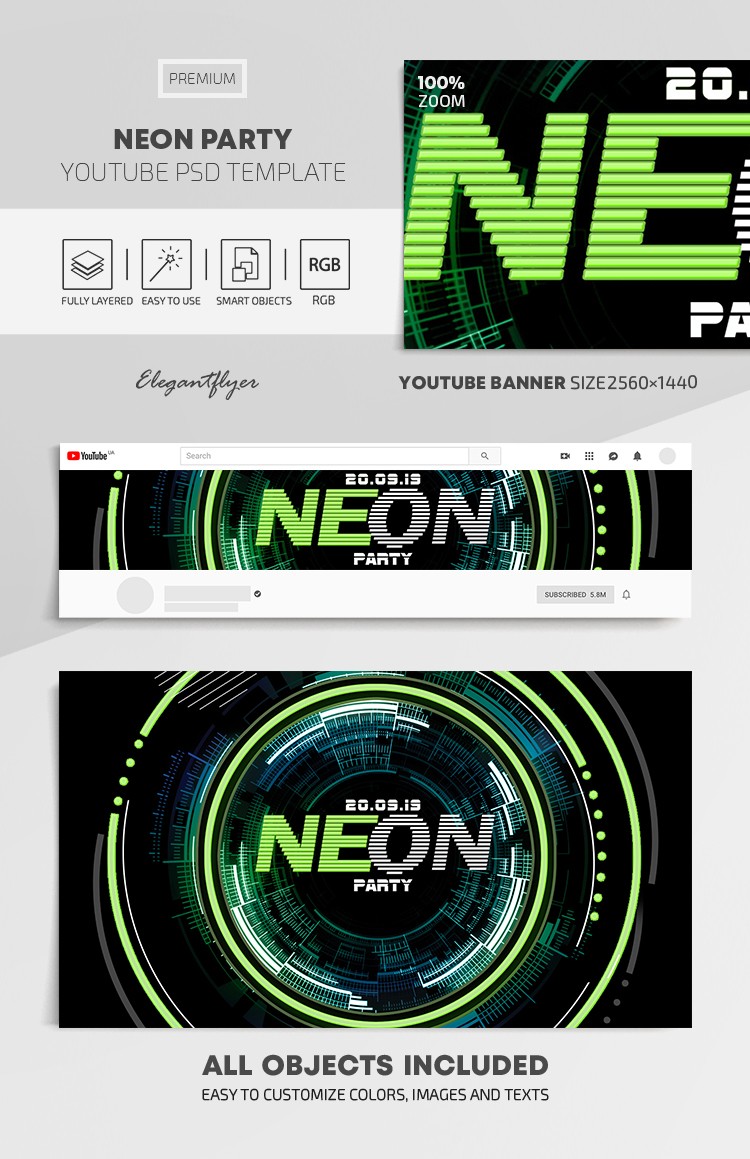 Festa Neon su Youtube by ElegantFlyer