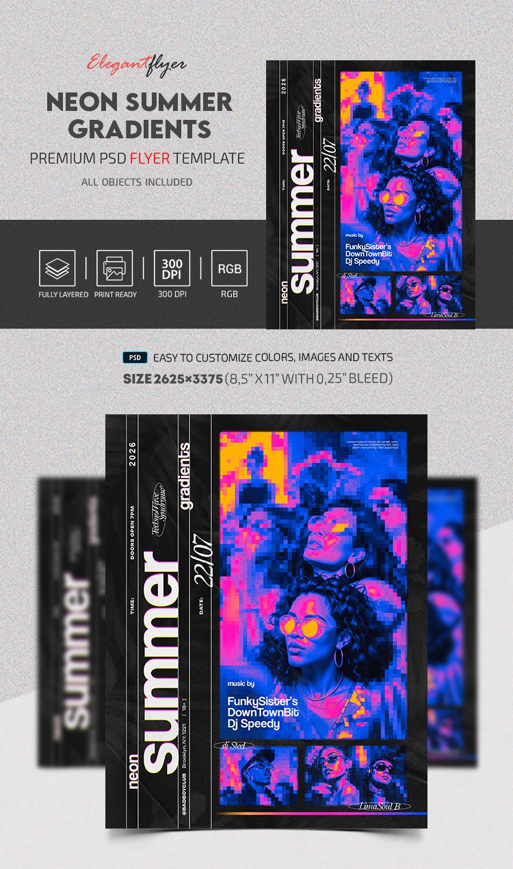 Neon Summer Gradients Flyer by ElegantFlyer