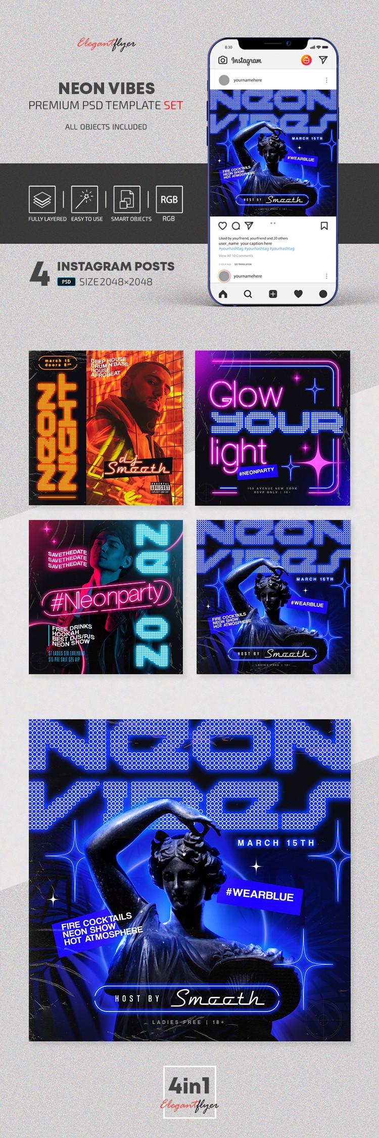 Festa de Vibrações Neon by ElegantFlyer