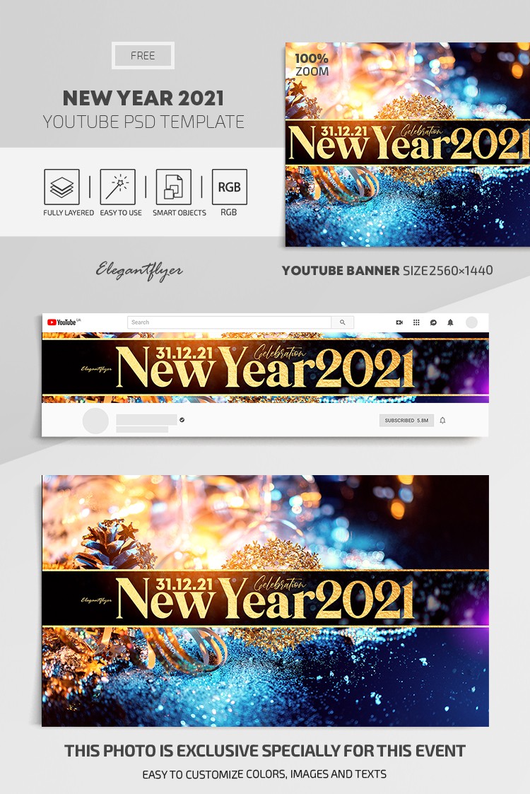 Nowy Rok 2021 Youtube. by ElegantFlyer