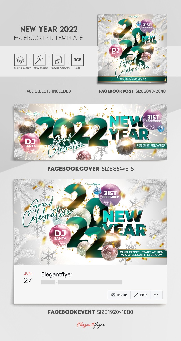 New Year 2022 Facebook by ElegantFlyer