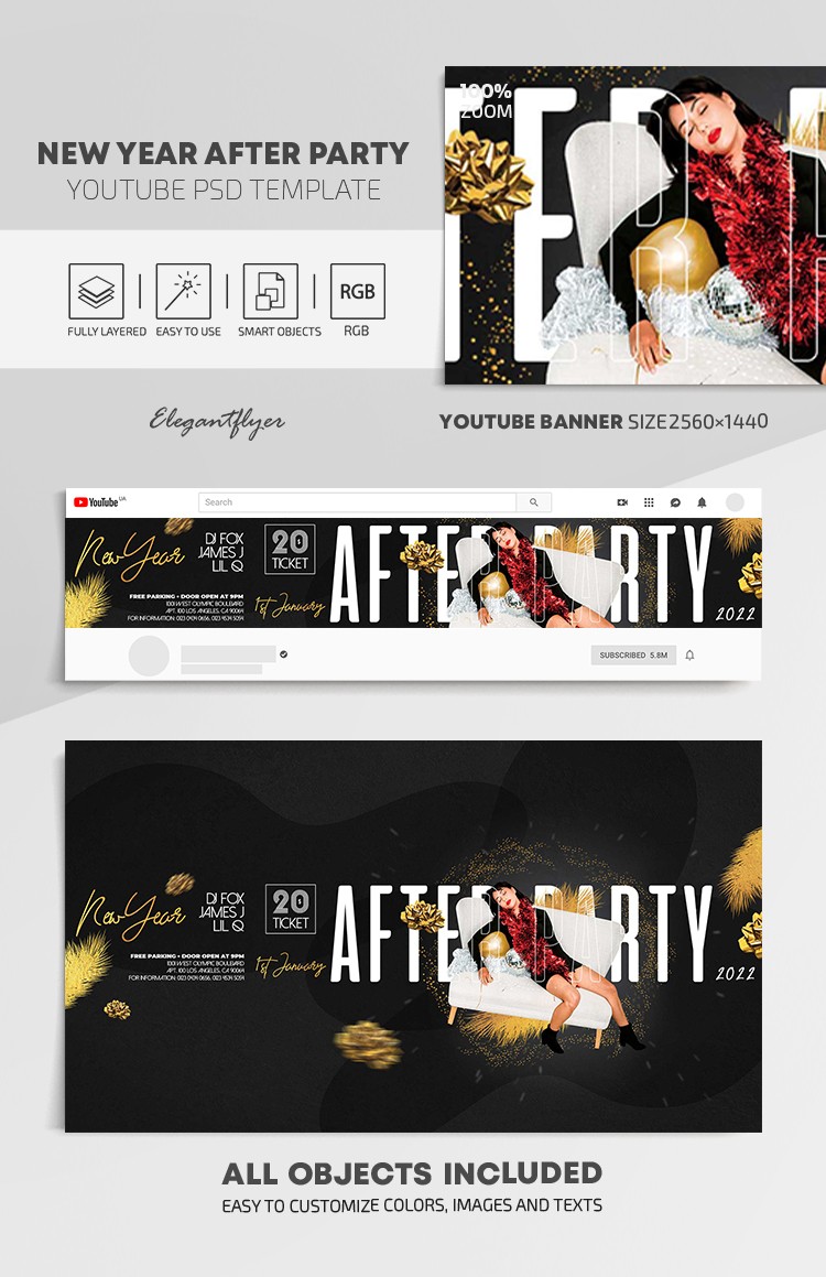 New Year After Party Youtube by ElegantFlyer