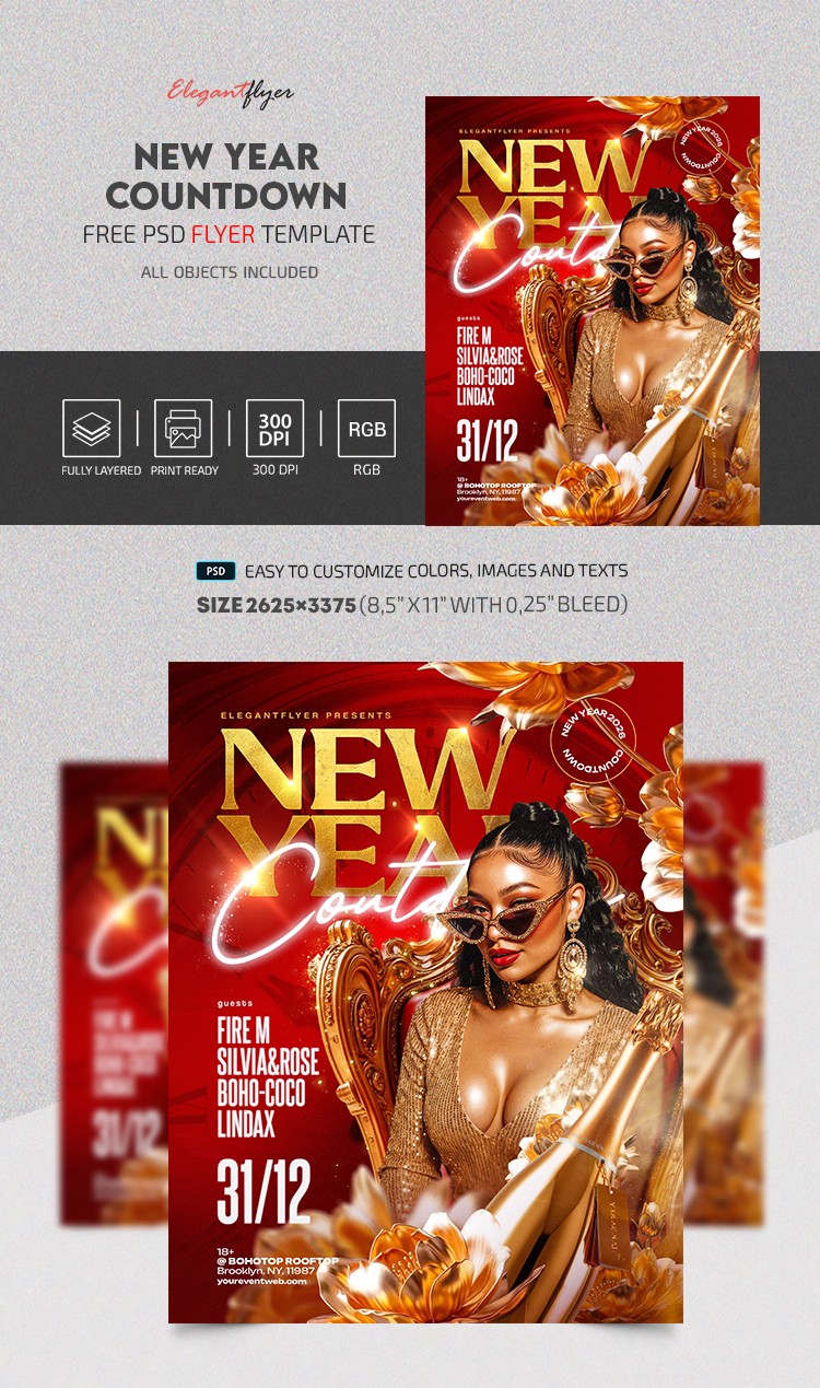 Contagem regressiva para o Ano Novo de 2026 by ElegantFlyer