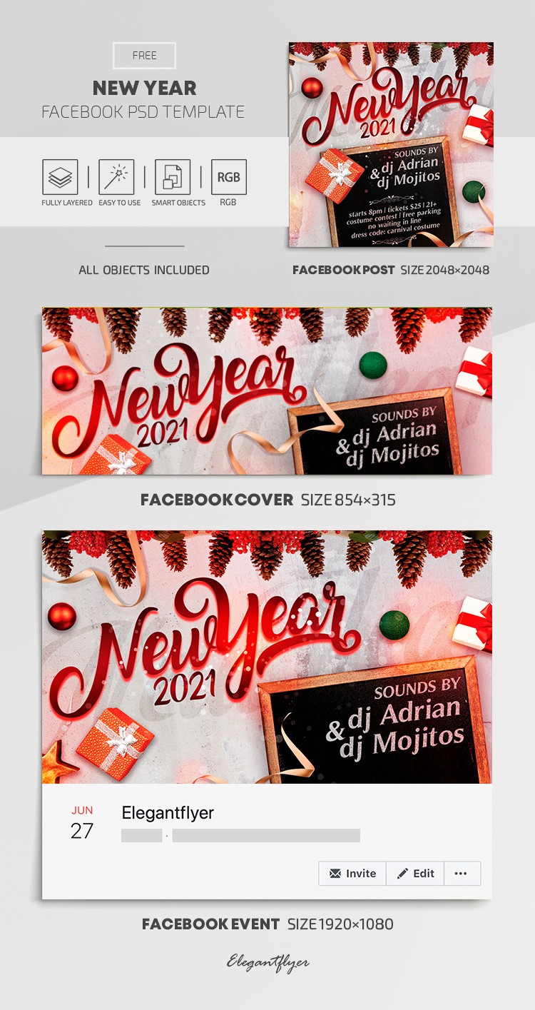 Nowy Rok Facebook by ElegantFlyer