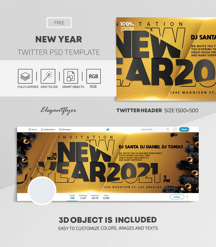 New Year Twitter by ElegantFlyer