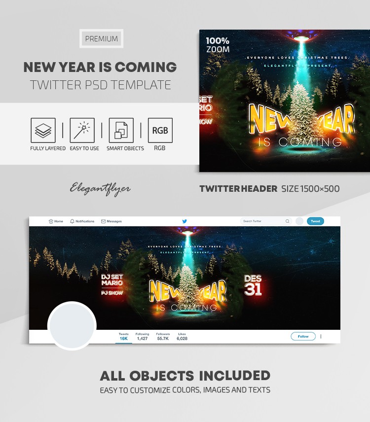 New Year is Coming Twitter by ElegantFlyer