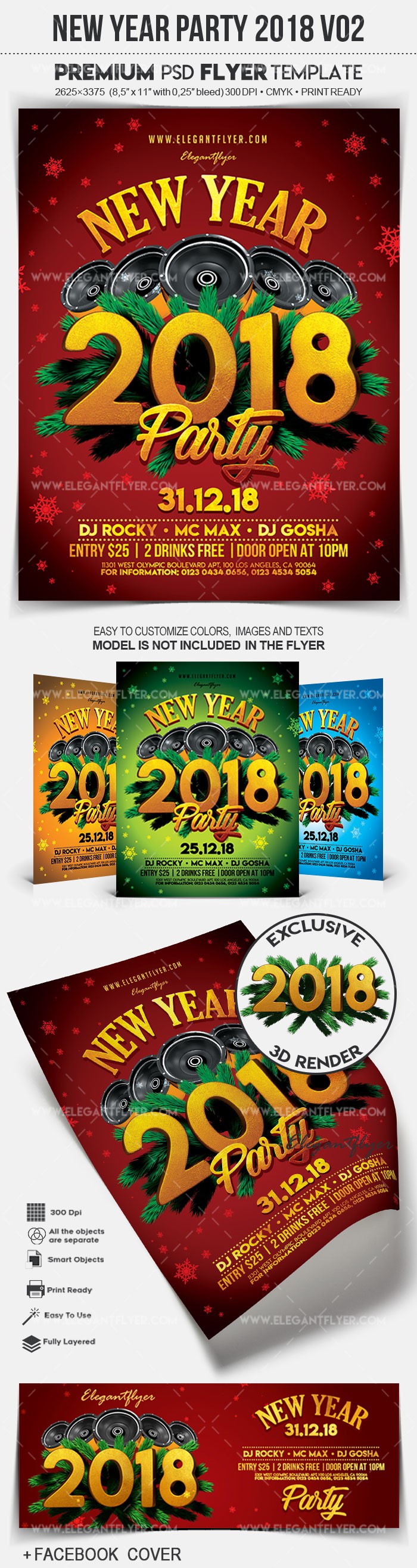 New Year Party 2018 V02 by ElegantFlyer