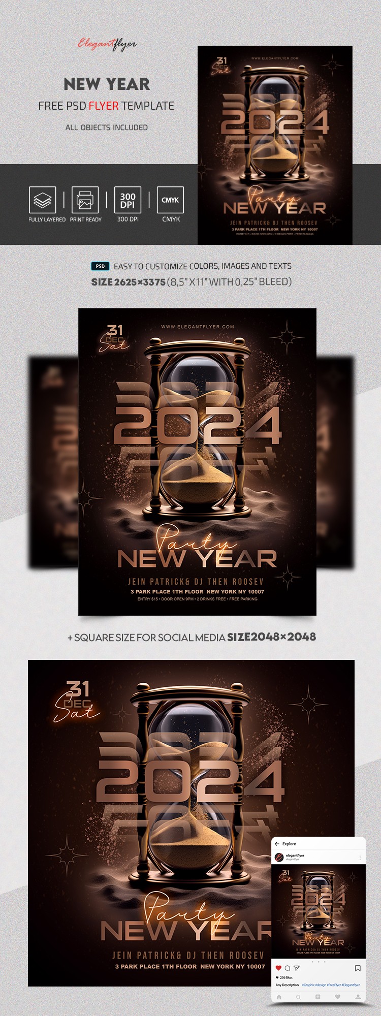 Fête du Nouvel An 2024 by ElegantFlyer
