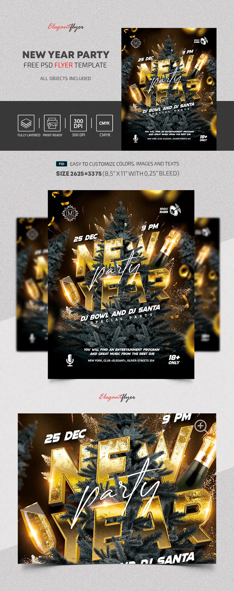 Flyer de la fête du Nouvel An by ElegantFlyer