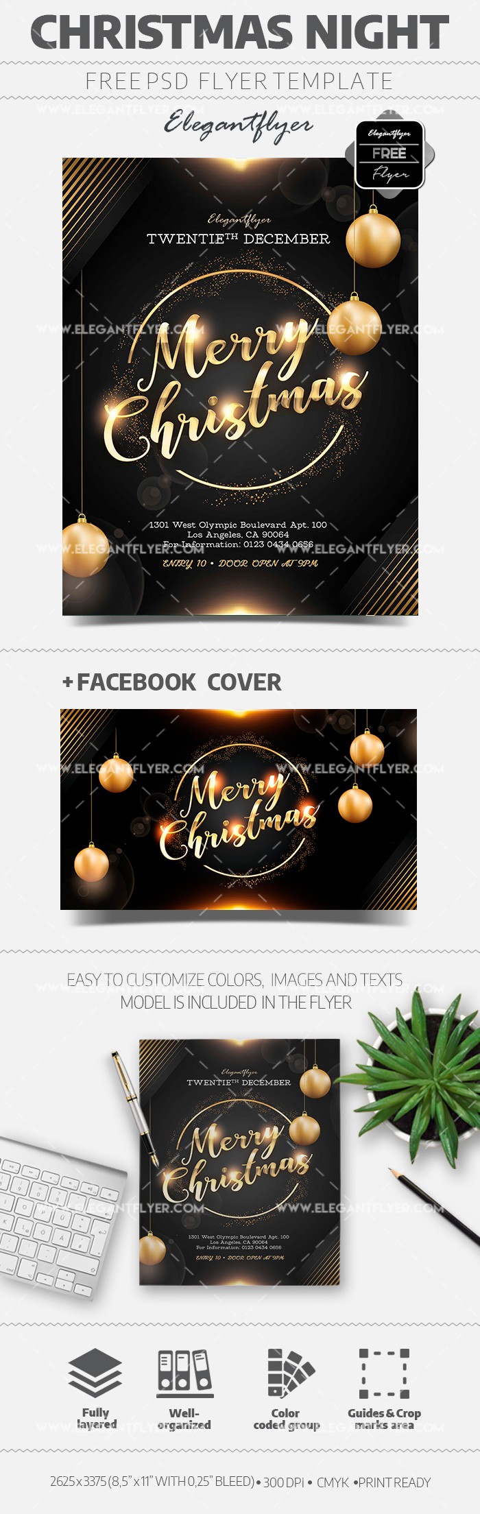Night Club Christmas Night Flyer by ElegantFlyer