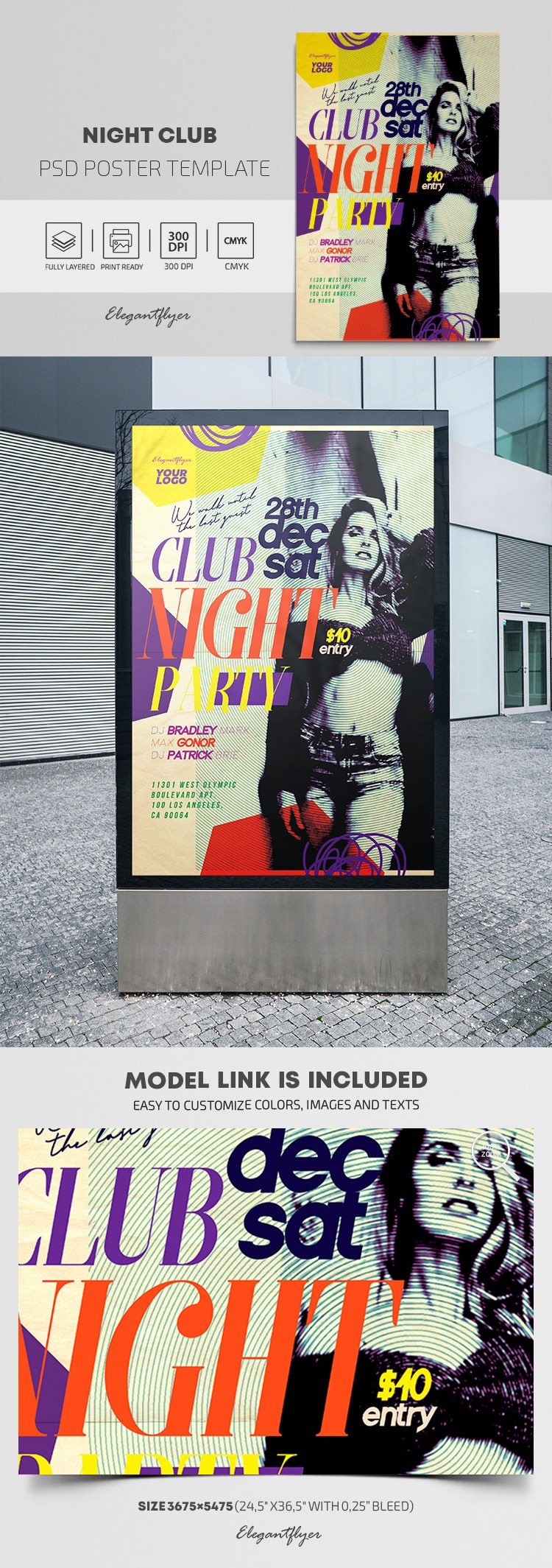 Plakat nocnego klubu by ElegantFlyer