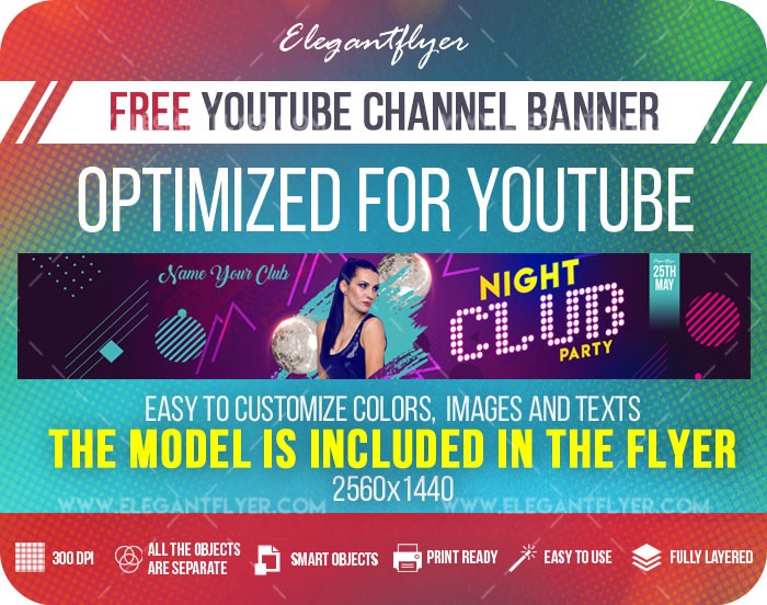 Night Club Party Youtube by ElegantFlyer