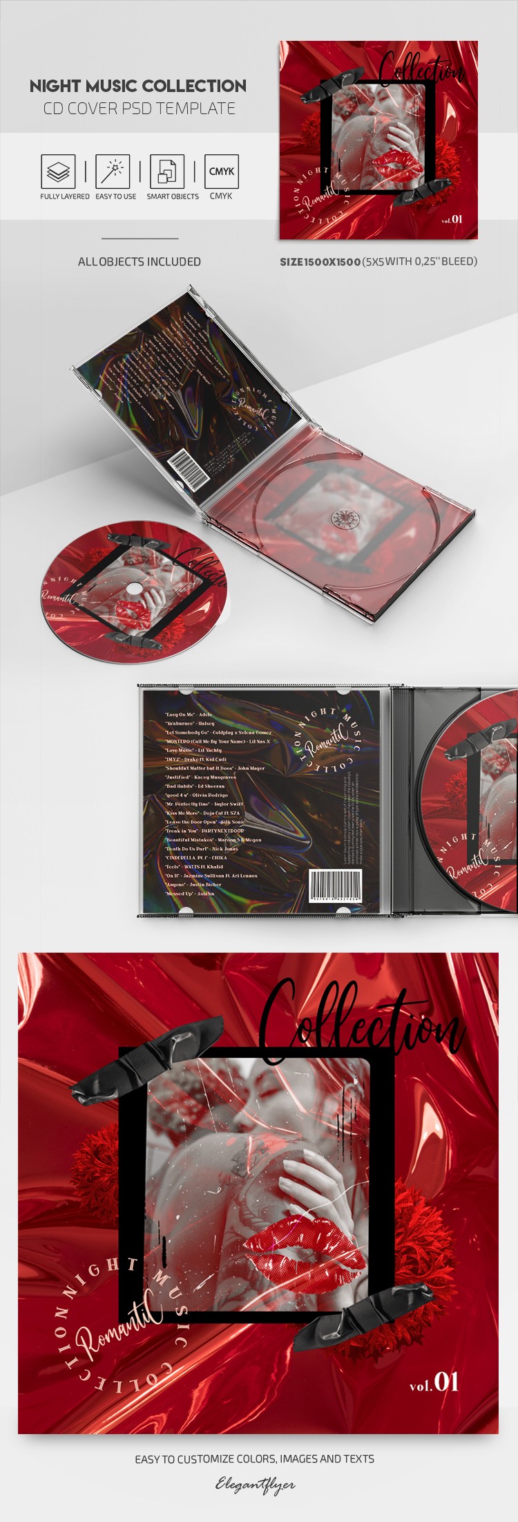 Collection de Musique de Nuit - Couverture CD by ElegantFlyer