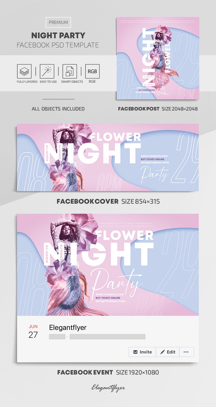 Night Party Faceboook by ElegantFlyer