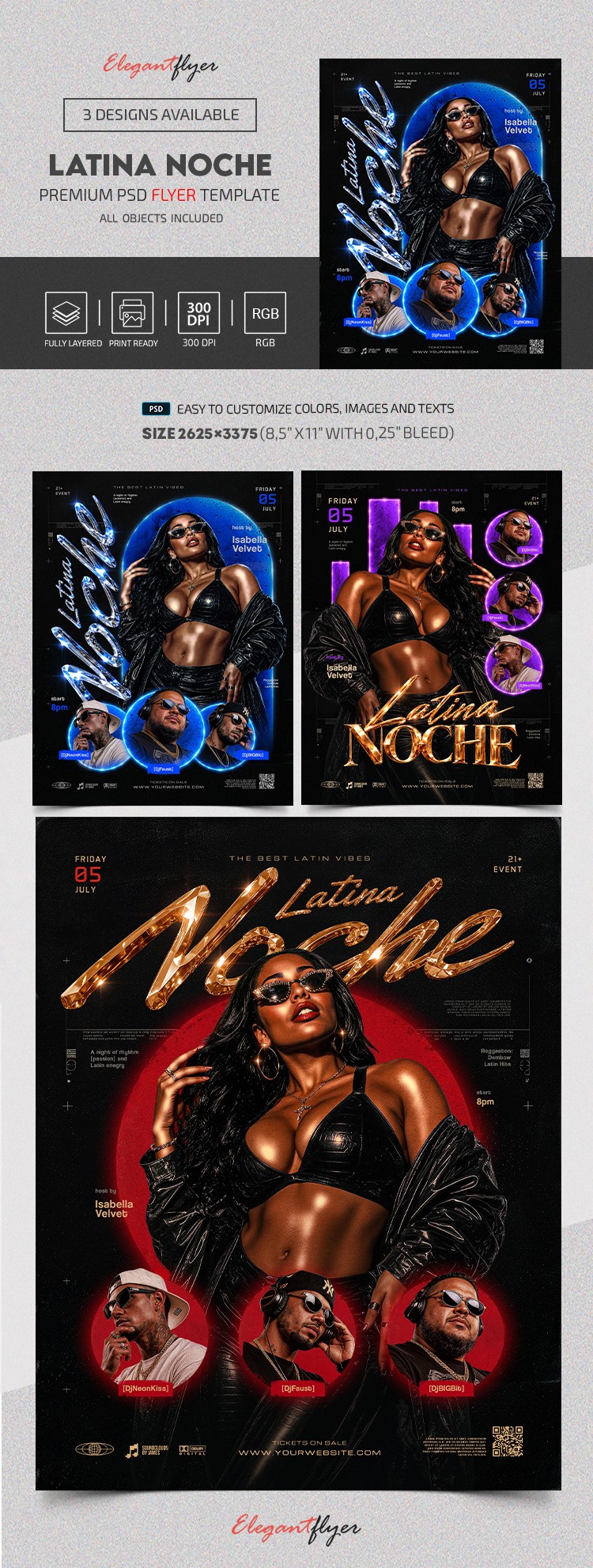 Noche Latina Flyer by ElegantFlyer