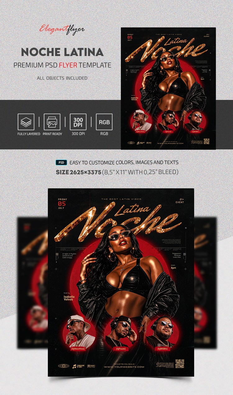 Noche Latina Flyer by ElegantFlyer