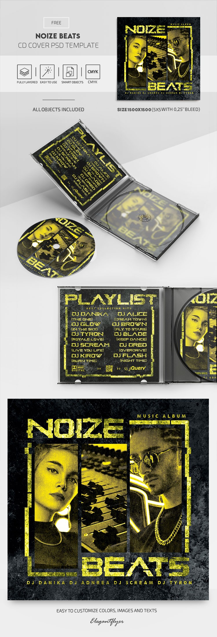 Portada del CD Noize Beats by ElegantFlyer