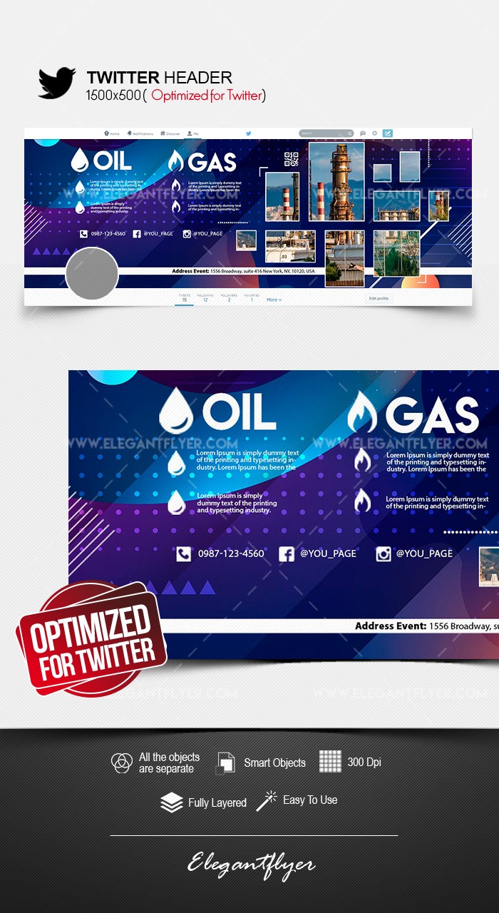 Firma naftowa i gazowa na Twitterze by ElegantFlyer