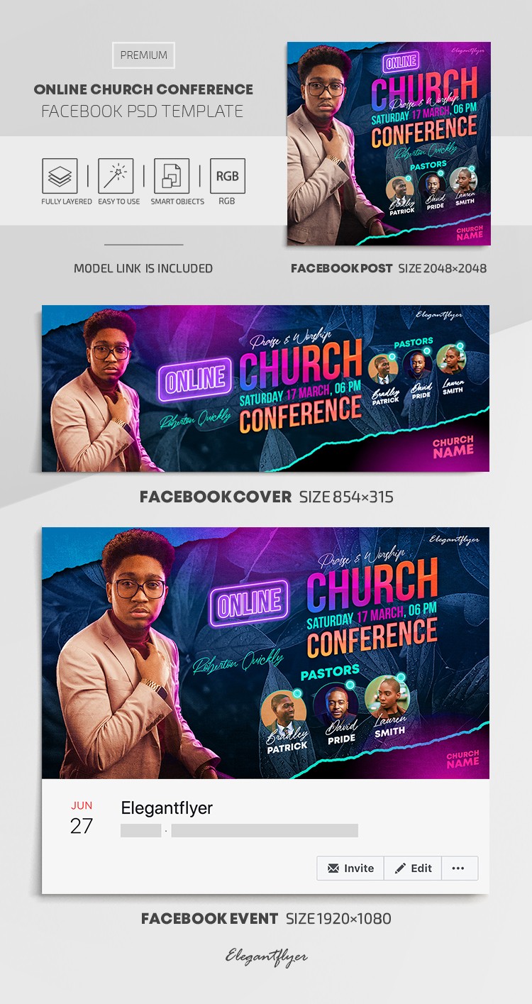 Conferência da igreja online. by ElegantFlyer