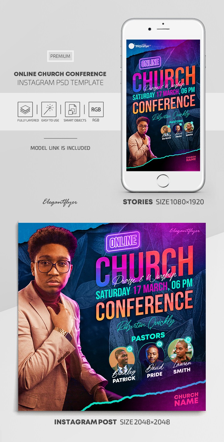 Conferenza online della Chiesa su Instagram by ElegantFlyer