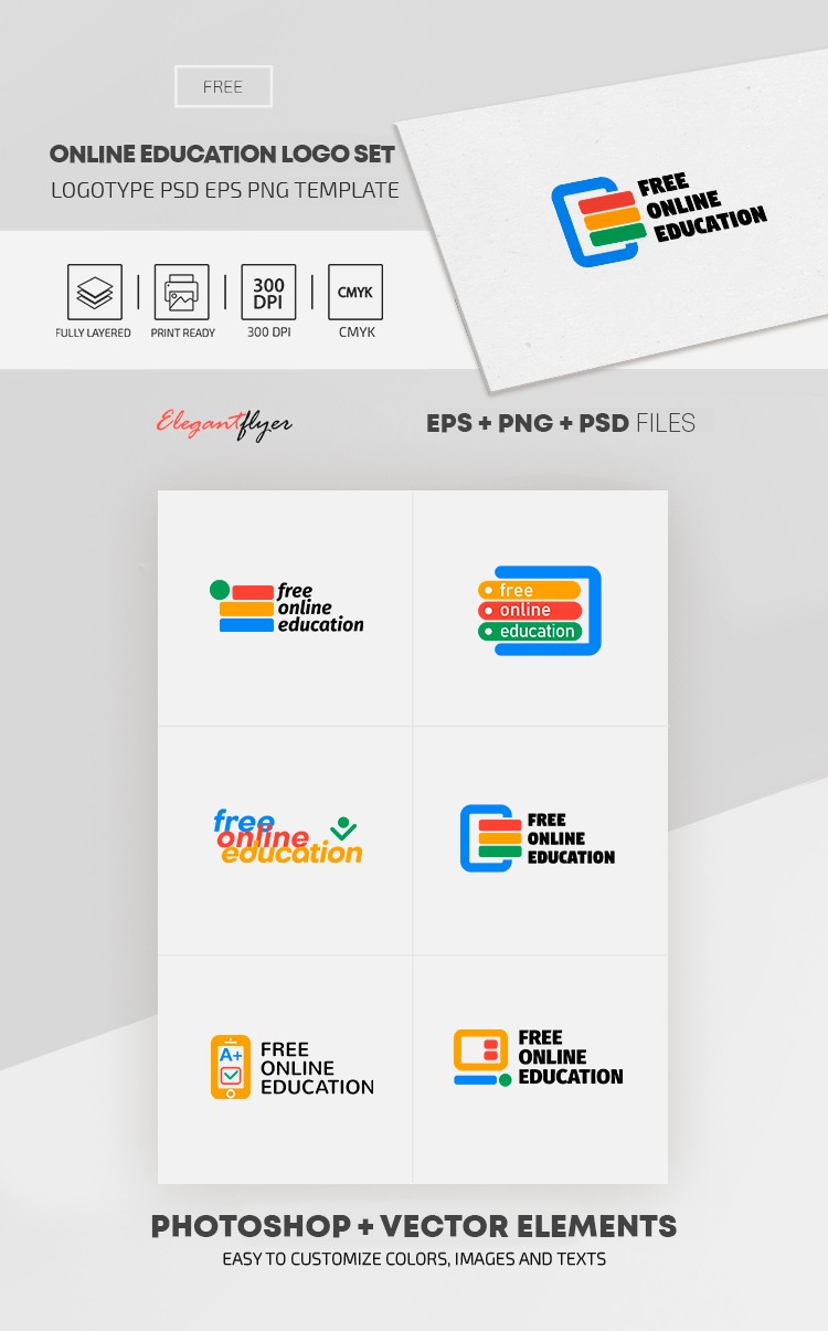 Conjunto de Logotipos de Educação Online by ElegantFlyer