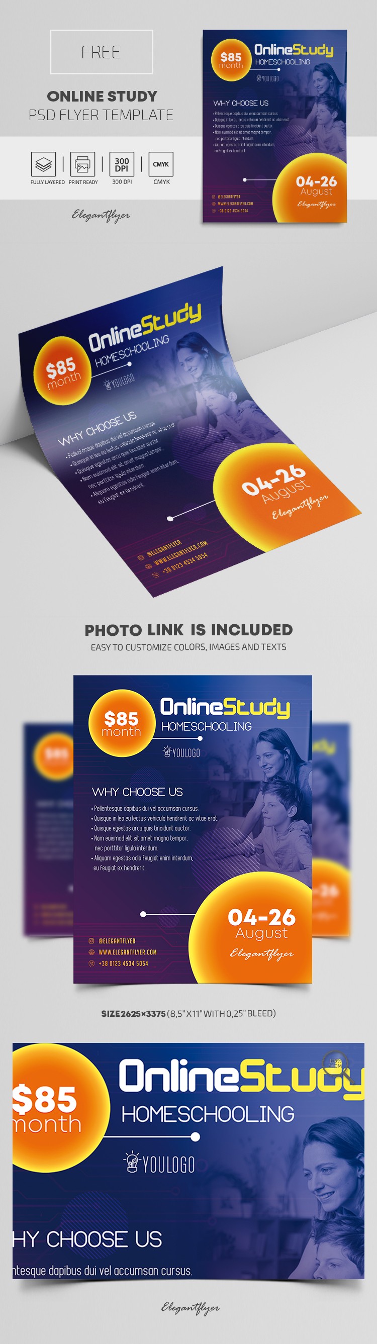 Online Study Flyer: Ogłoszenie o studiach online. by ElegantFlyer