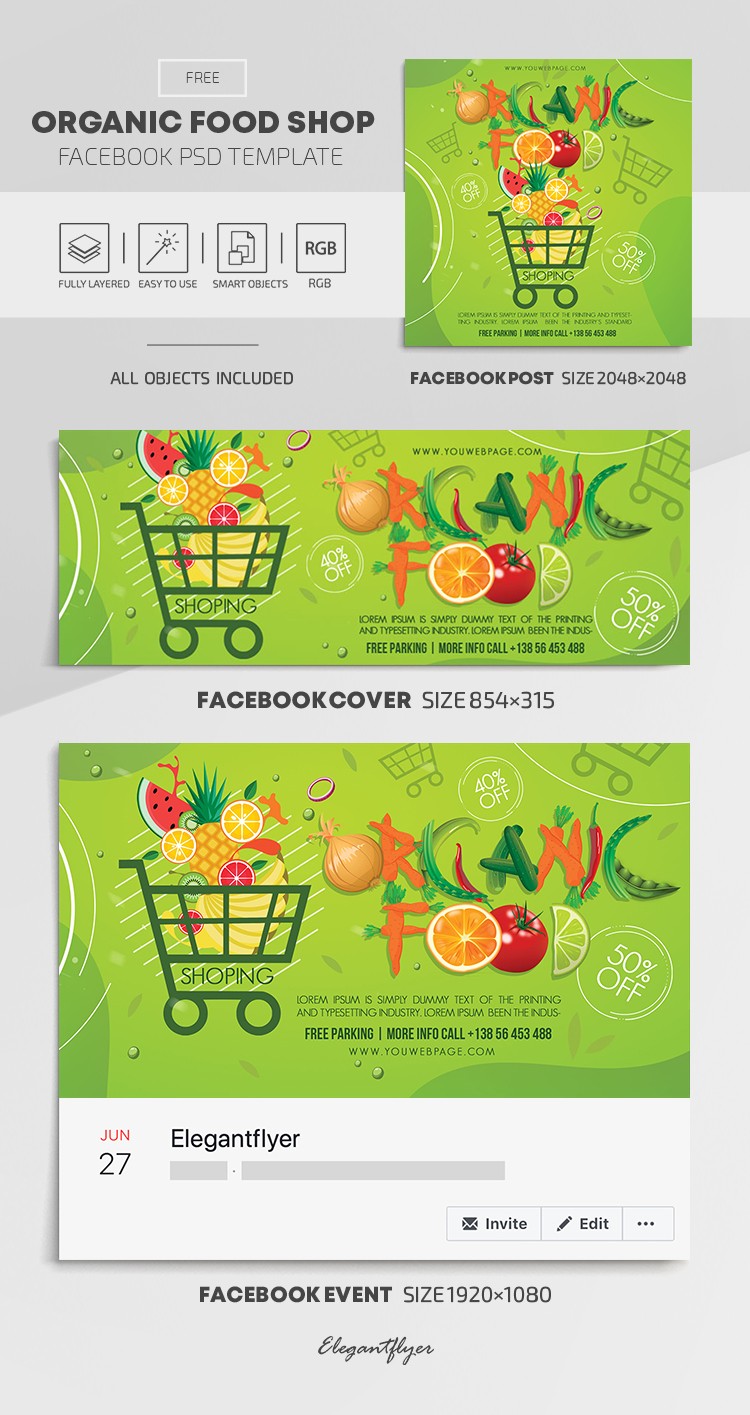 Tienda de alimentos orgánicos - Facebook by ElegantFlyer