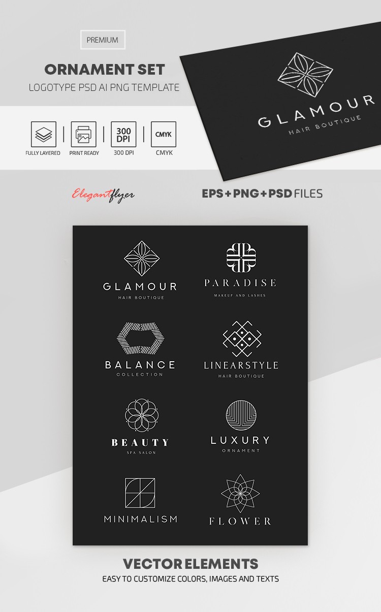 Conjunto de Ornamentos Conjunto de Logotipos by ElegantFlyer