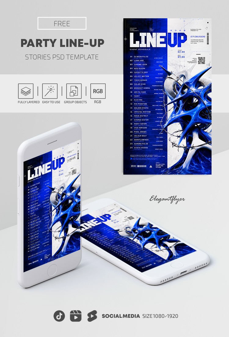 Party Lineup Instagram Reel by ElegantFlyer