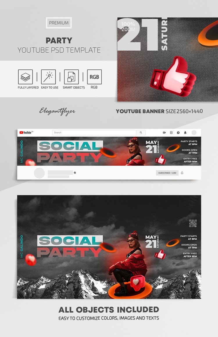 Soziale Partei Youtube by ElegantFlyer