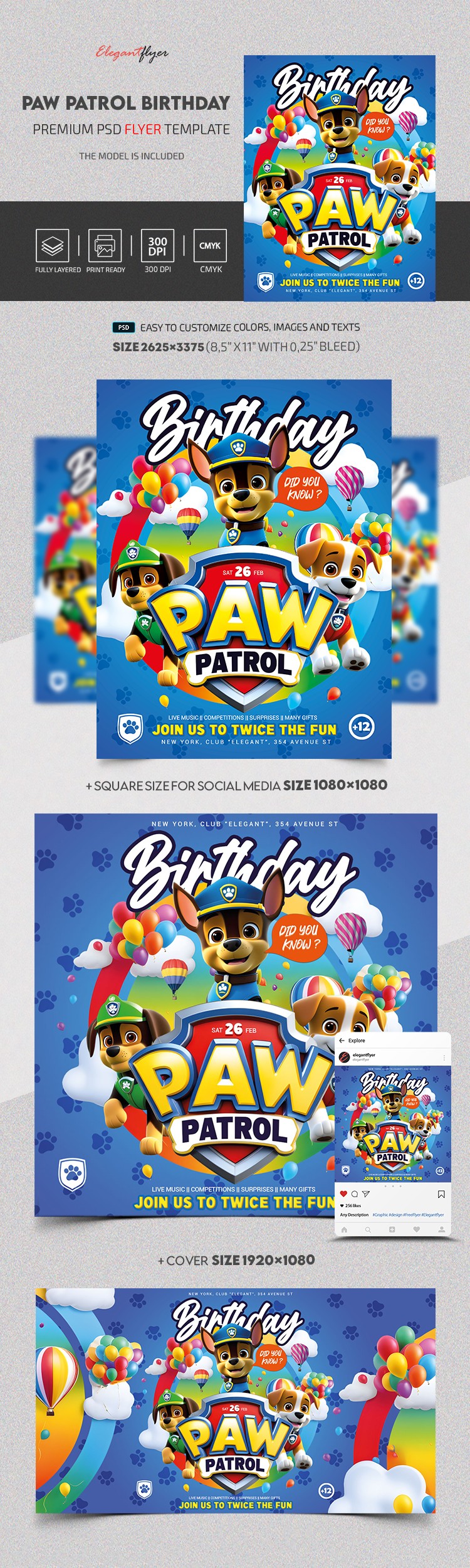 Paw Patrol Birthday by ElegantFlyer