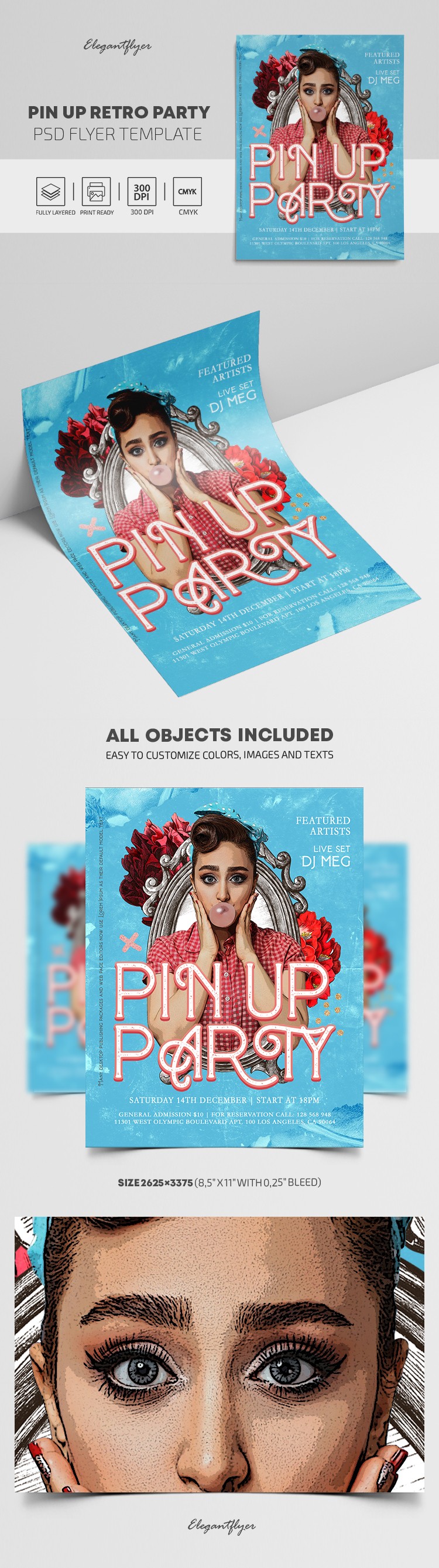 Pin Up Retro Party Flyer by ElegantFlyer