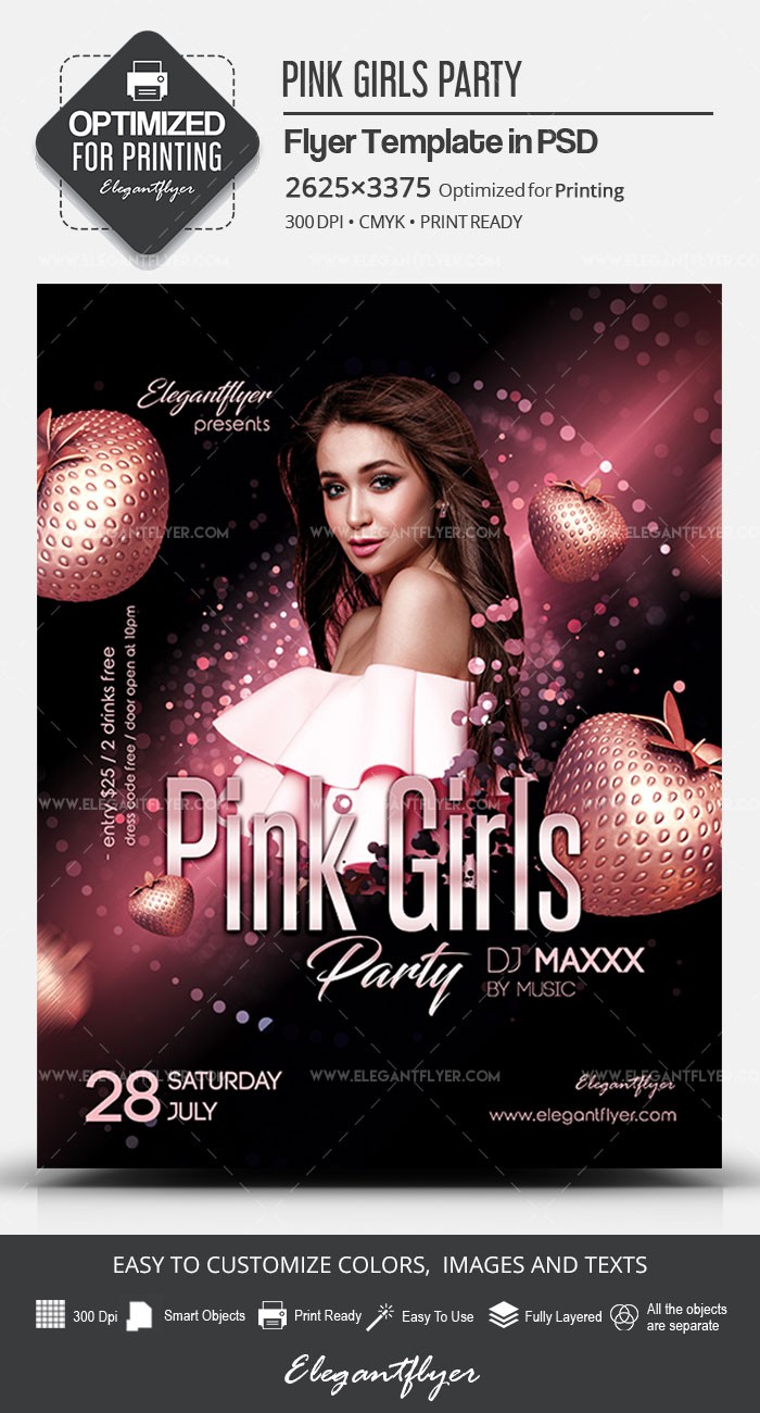 Pink Girls Party by ElegantFlyer