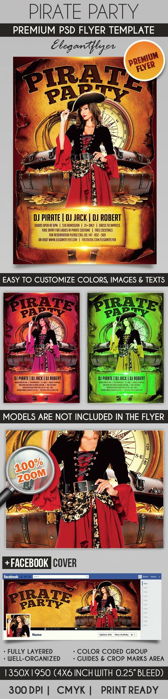 Invitations to a Pirate Party by ElegantFlyer