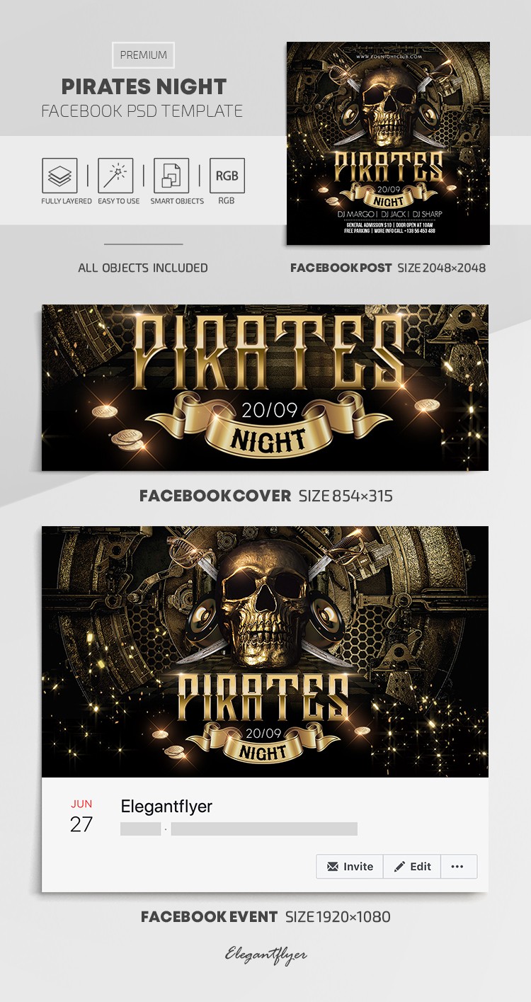 Noite dos Piratas no Facebook by ElegantFlyer