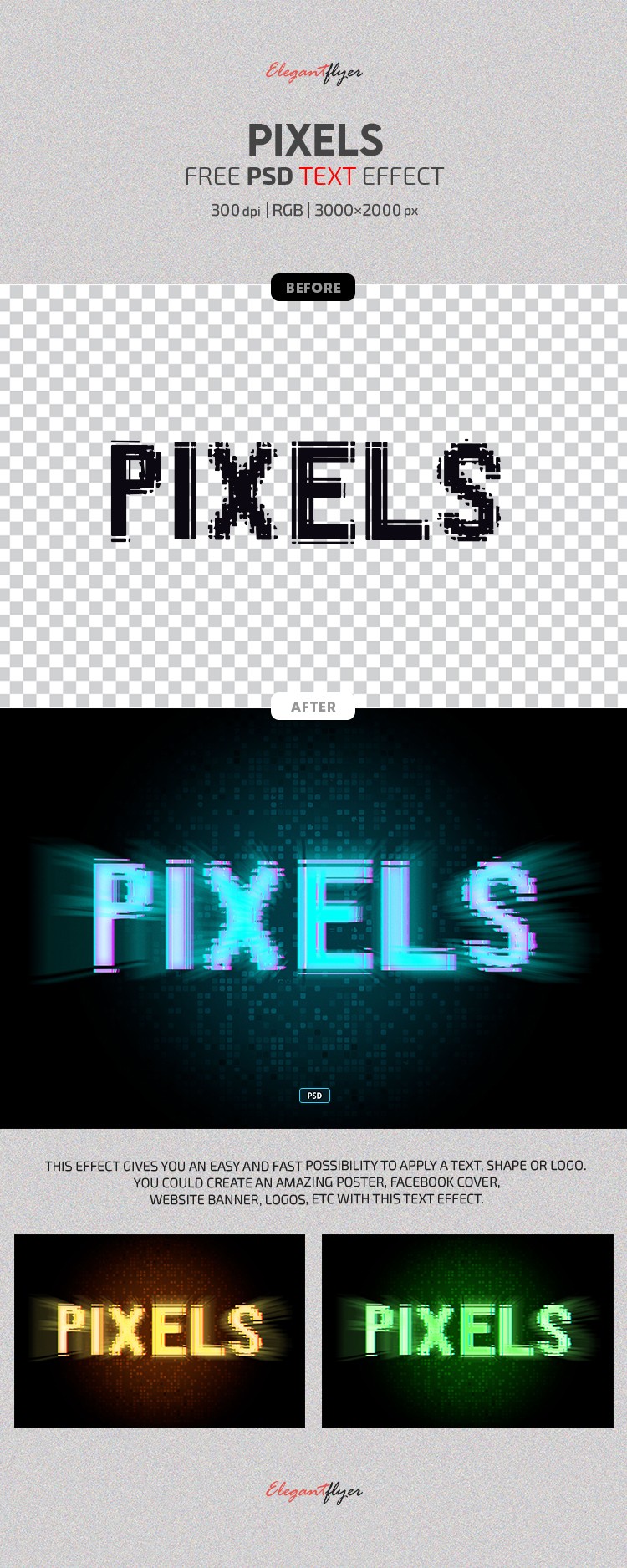 Pixels Text Effect by ElegantFlyer